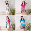 Chinese-style summer pajamas, women's faux silk plus-size nightgown, silk women's fatten pajamas, home wear details Picture